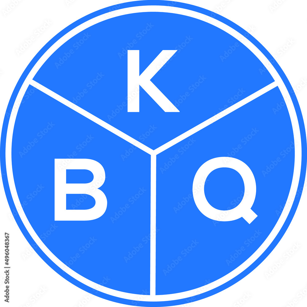 KBQ letter logo design on white background. KBQ creative circle letter logo concept. KBQ letter design. KBQ letter logo design on white background. KBQ creative circle letter logo concept. KBQ letter design.