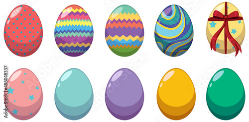 Different design of easter eggs