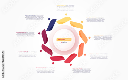 Nine option circle infographic design template. Vector illustration