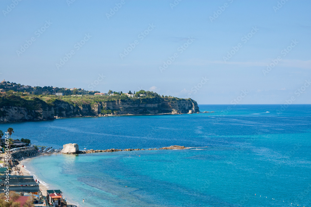 View of the coast and The Tyrrhenian Sea, Tropea, Calabria, Italy View of the coast and The Tyrrhenian Sea, Tropea, Calabria, Italy