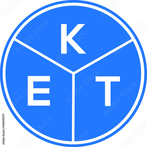KET letter logo design on white background. KET  creative circle letter logo concept. KET letter design.
