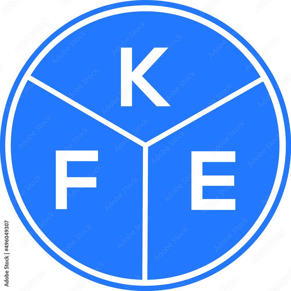 Obraz premium KFE letter logo design on white background. KFE creative circle letter logo concept. KFE letter design. 