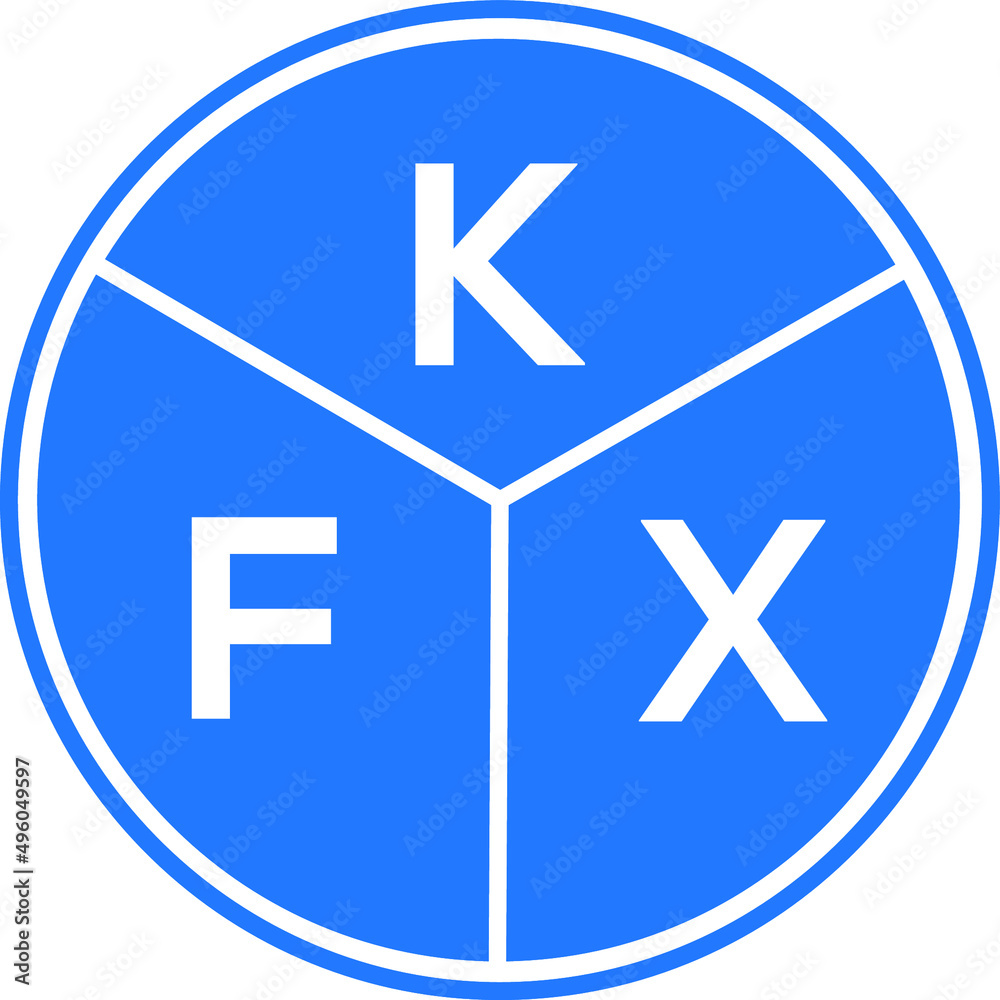 Obraz premium KFX letter logo design on White background. KFX creative Circle letter logo concept. KFX letter design. 