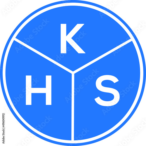 KHS letter logo design on White background. KHS creative Circle letter logo concept. KHS letter design. 