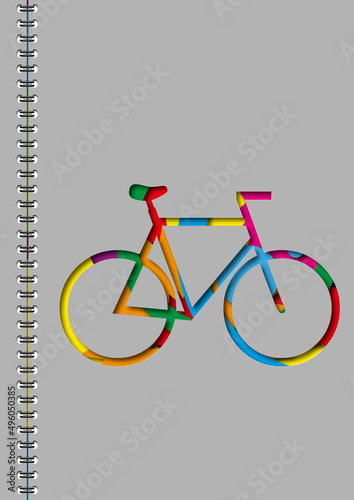 A3 Buntausschnitt Fahrrad
