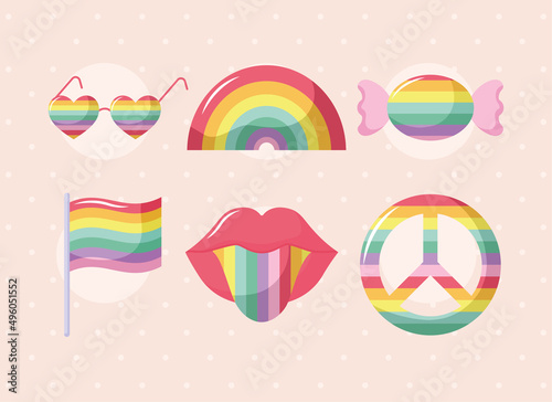 six lgbtq pride items