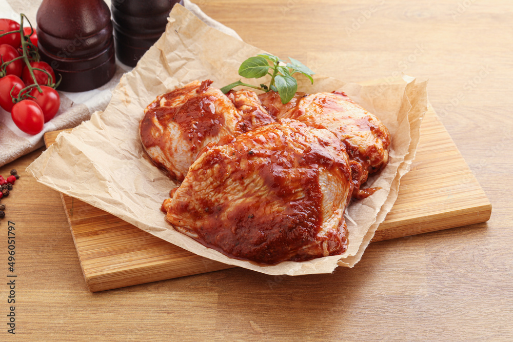Marinated chicken leg in tomato sauce Marinated chicken leg in tomato sauce