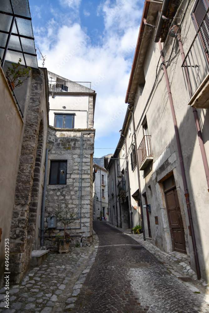 A narrow street in Faicchio, a small village in the province of Benevento, Italy. A narrow street in Faicchio, a small village in the province of Benevento, Italy.
