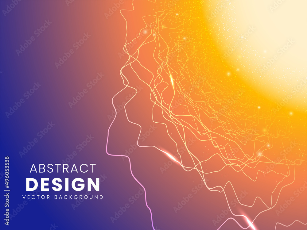 Abstract Shiny Background With Wavy Lines And illuminated Effects.