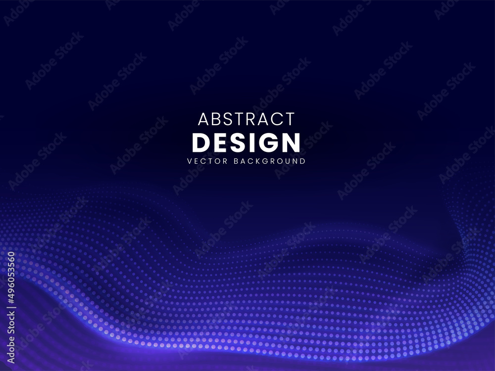 Abstract Dotted Wave Motion Background In Blue Color. Abstract Dotted Wave Motion Background In Blue Color.