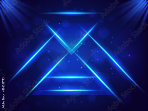 Abstract Lights Effect Blue Background.
