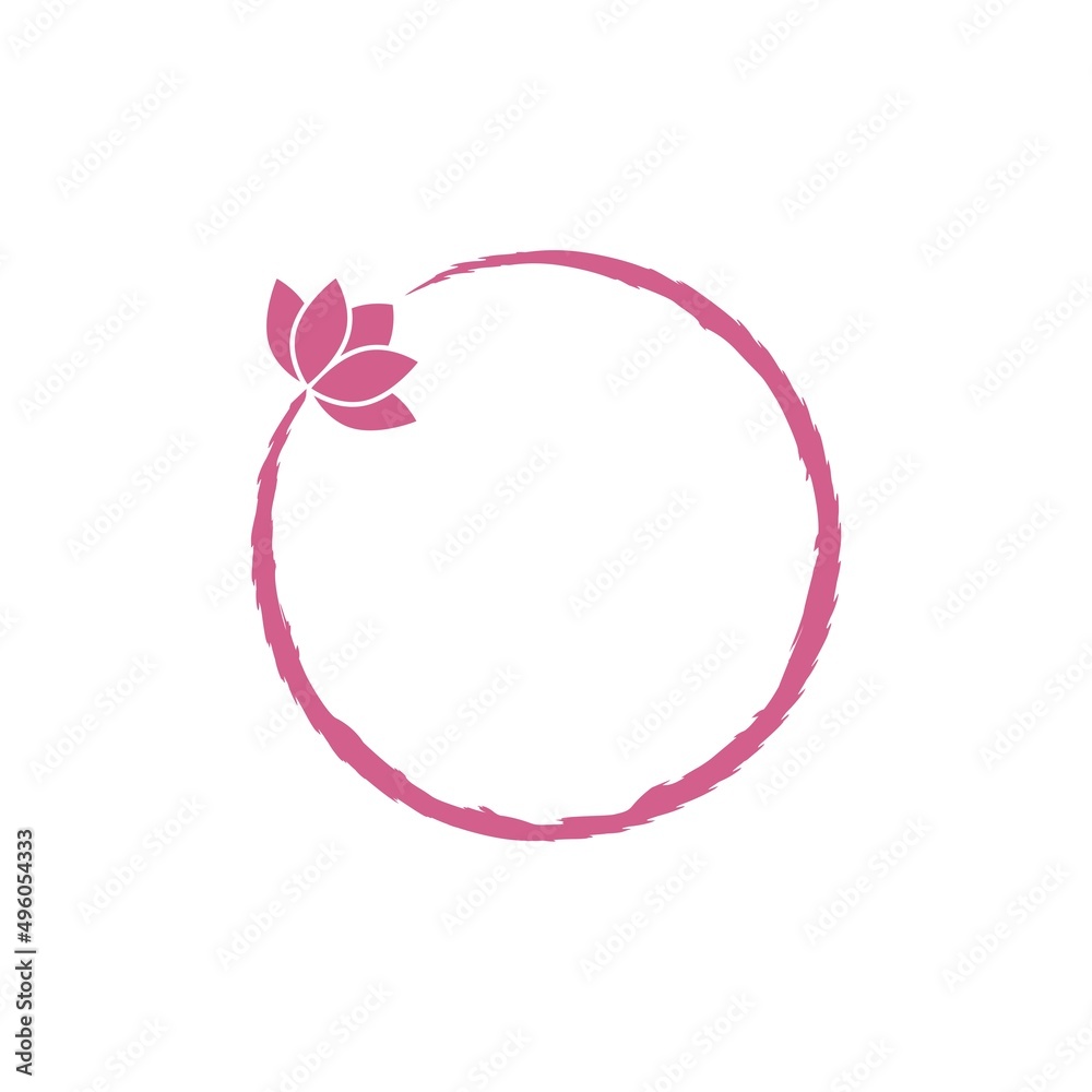 Color circle lotus flower icon isolated on white background Color circle lotus flower icon isolated on white background