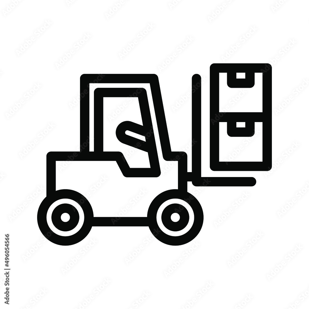 forklift line icon illustration vector graphic