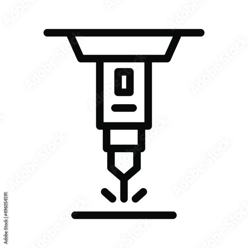 laser machine line icon illustration vector graphic