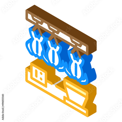 chicken processing isometric icon vector. chicken processing sign. isolated symbol illustration
