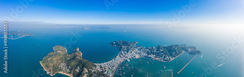 Fototapeta Naklejka Na Ścianę i Meble -  Aerial view of Cheung Chau, Famous vacation location in outter island of Hong Kong