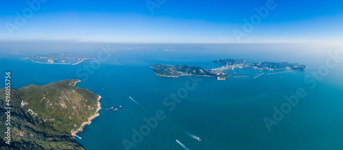 Aerial view of Cheung Chau, Famous vacation location in outter island of Hong Kong photo