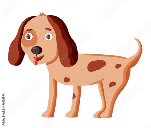 Cute dog in cartoon style. Vector illustration for kids