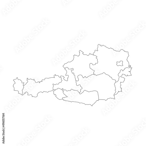 Simple map of Austria vector drawing. Isolated outline.
