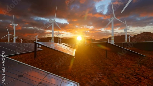 Close Up Of Solar Panels Collecting Sun Light Green Energy Nature Preservation