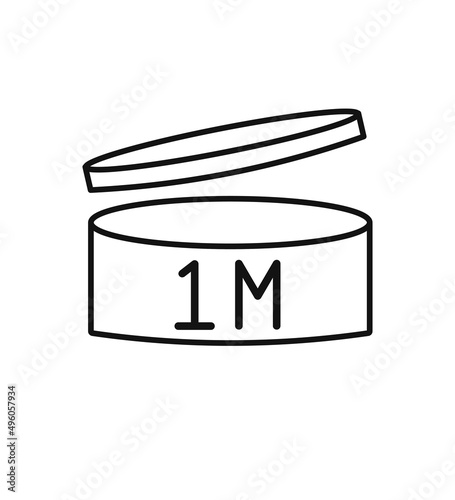 Expiration date 1 month icon. Period after opening symbol. Vector Illustration.