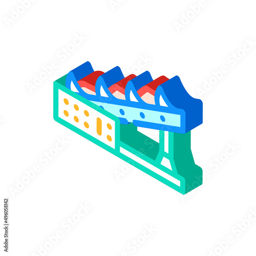 inclined screw feeder isometric icon vector. inclined screw feeder sign. isolated symbol illustration