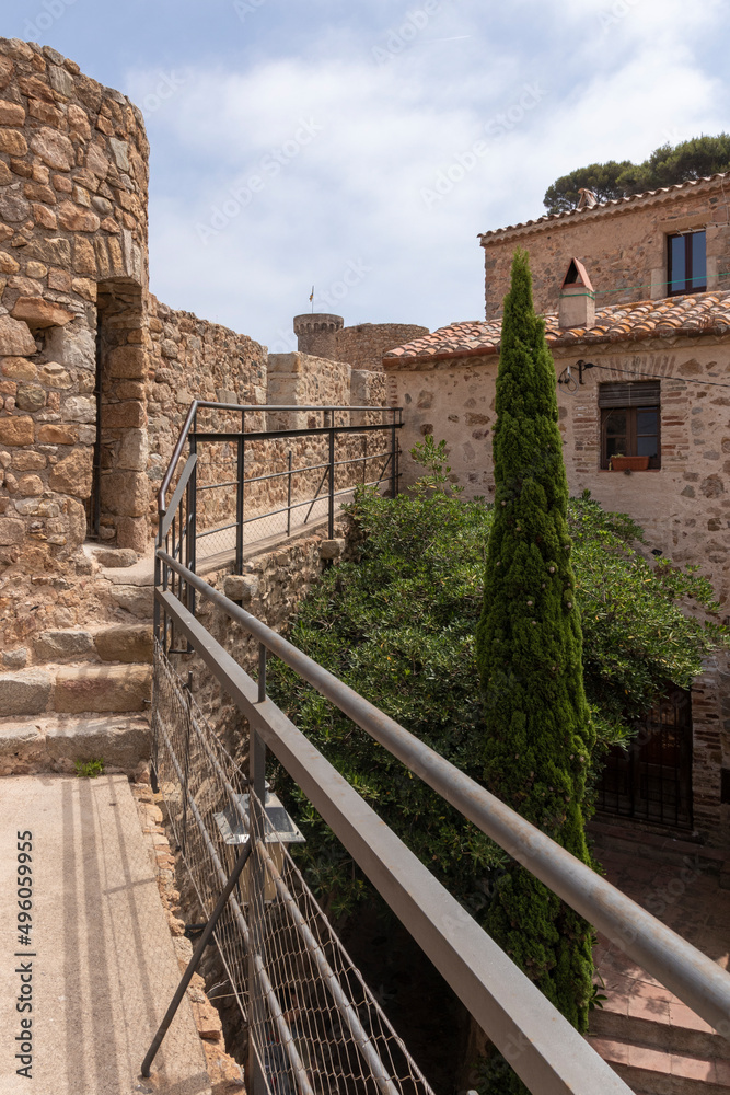 Walled fortress in Tossa de Mar on the Costa Brava