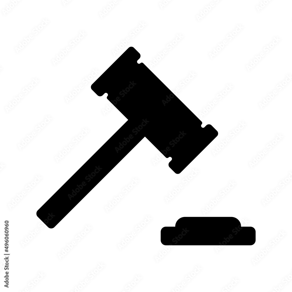 Gavel vector icon on white background. Judge sign