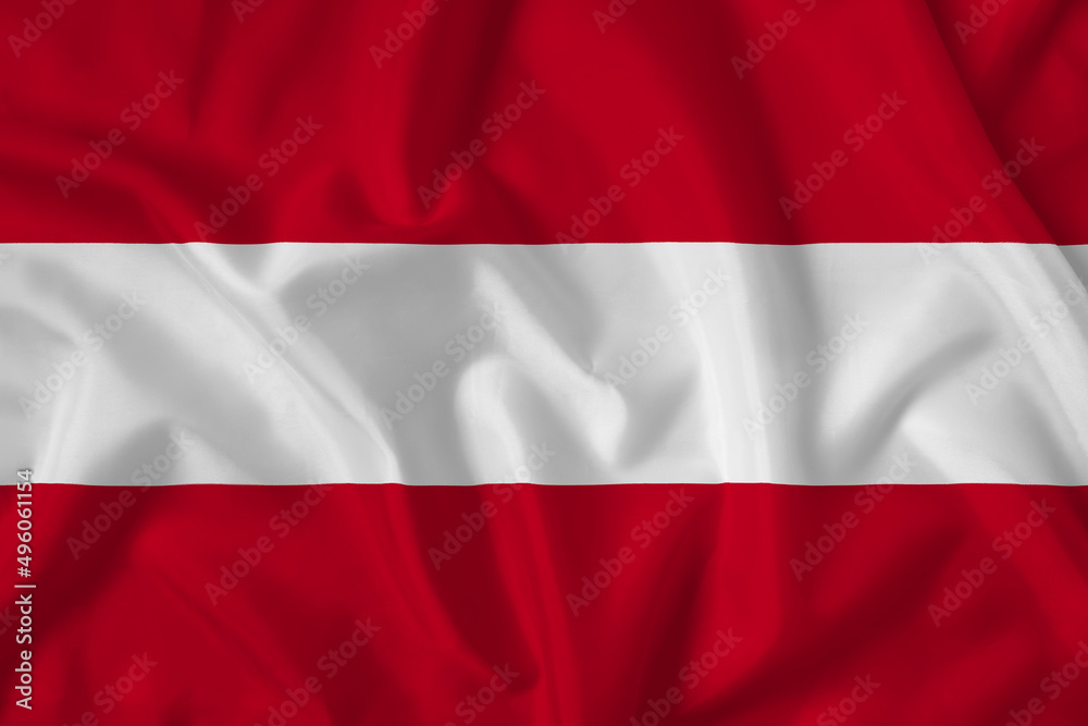Austria flag with fabric texture. Close up shot, background Austria flag with fabric texture. Close up shot, background