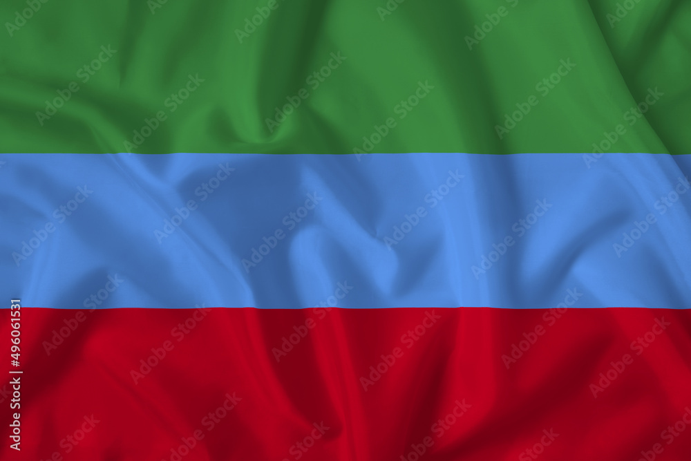 Degestan flag with fabric texture. Close up shot, background Degestan flag with fabric texture. Close up shot, background
