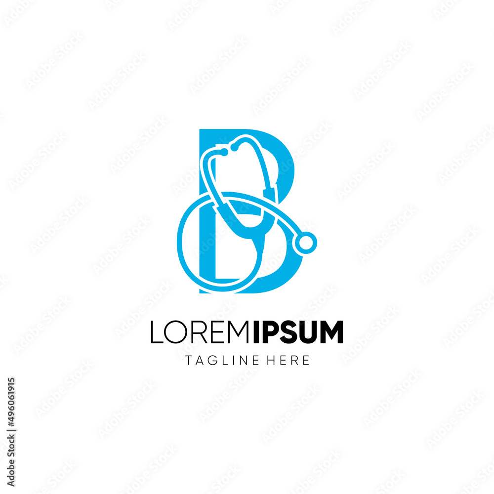 Letter B Stethoscope Logo Design Vector Icon Graphic Emblem Illustration Letter B Stethoscope Logo Design Vector Icon Graphic Emblem Illustration