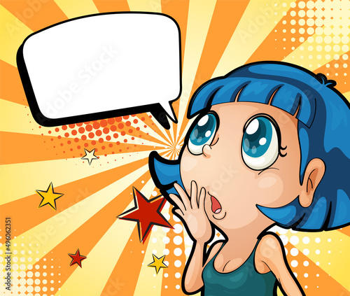 Empty bubble and facial expression retro comic banner design