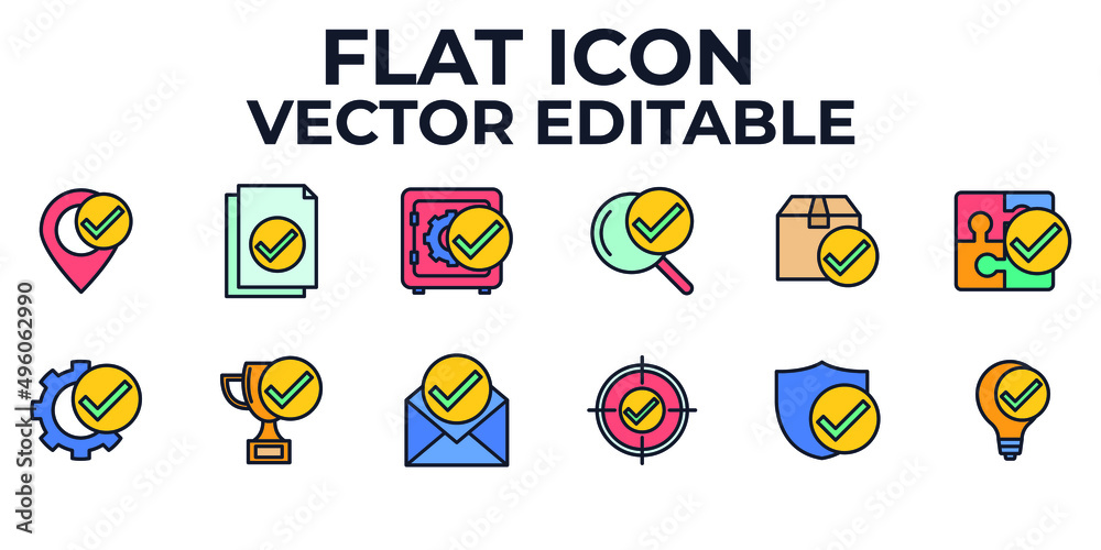 check mark set icon symbol template for graphic and web design collection logo vector illustration