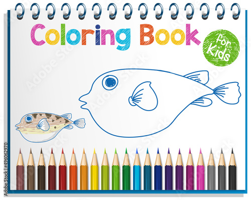 Coloring book worksheet for kids