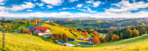 Fotografie, Tablou Breathtaking vineyards landscape in South Styria near Gamlitz.