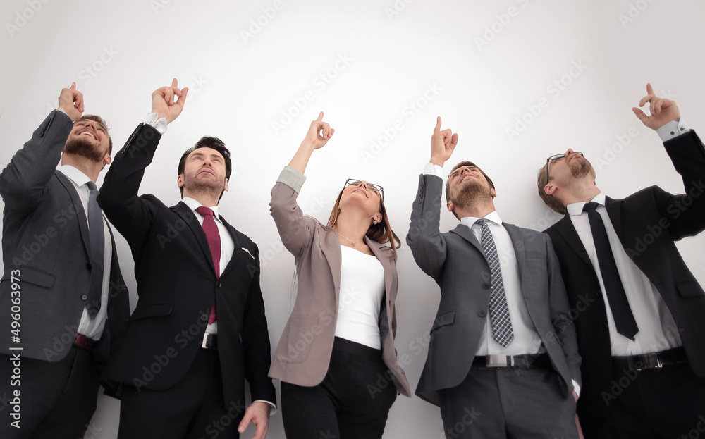 Group business people pointing at something. Group business people pointing at something.