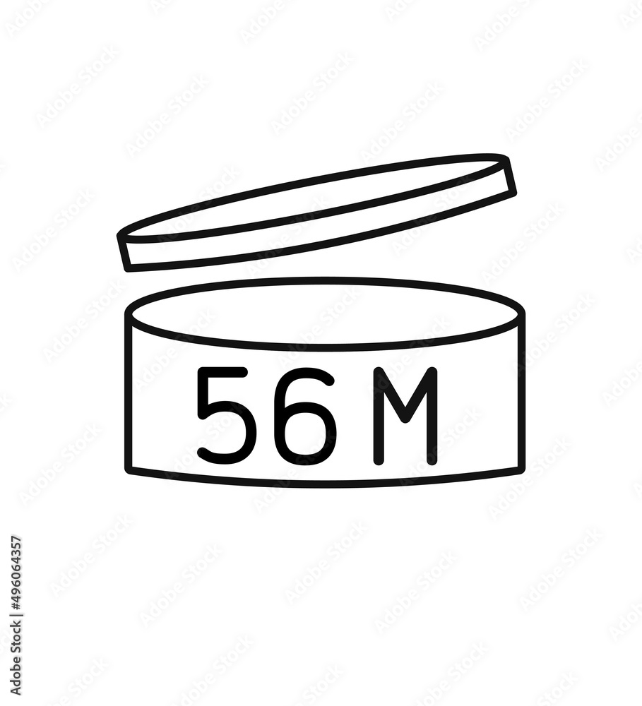 Expiration date 56 month icon. Period after opening symbol. Vector Illustration. Expiration date 56 month icon. Period after opening symbol. Vector Illustration.