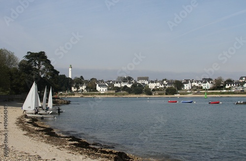 vue sur Bénodet depuis la pointe de Combrit,Bretagne photo