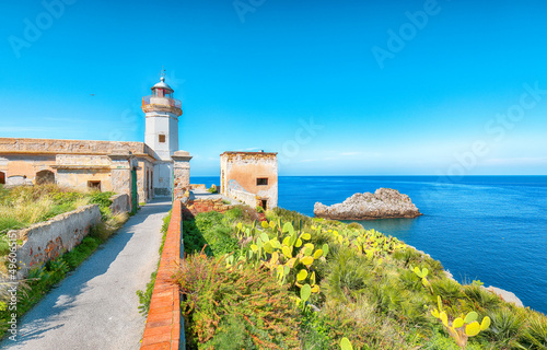 Fantastic sunny day over Capo Zafferano Lighthouse.