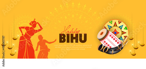 Happy Bihu- Religious holiday festival of Assamese New Year.