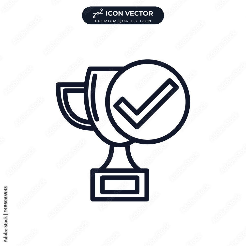 trophy award icon symbol template for graphic and web design collection logo vector illustration
