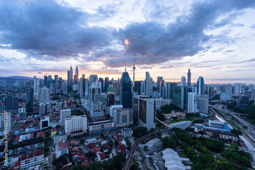 Photography panoramic city skyline in Kuala Lumpur