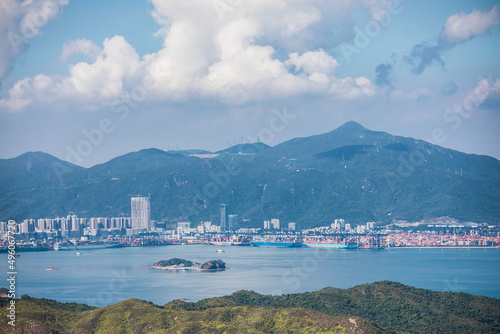 Daytime of Yantian harbor, special economic zone in Guangdong, China photo