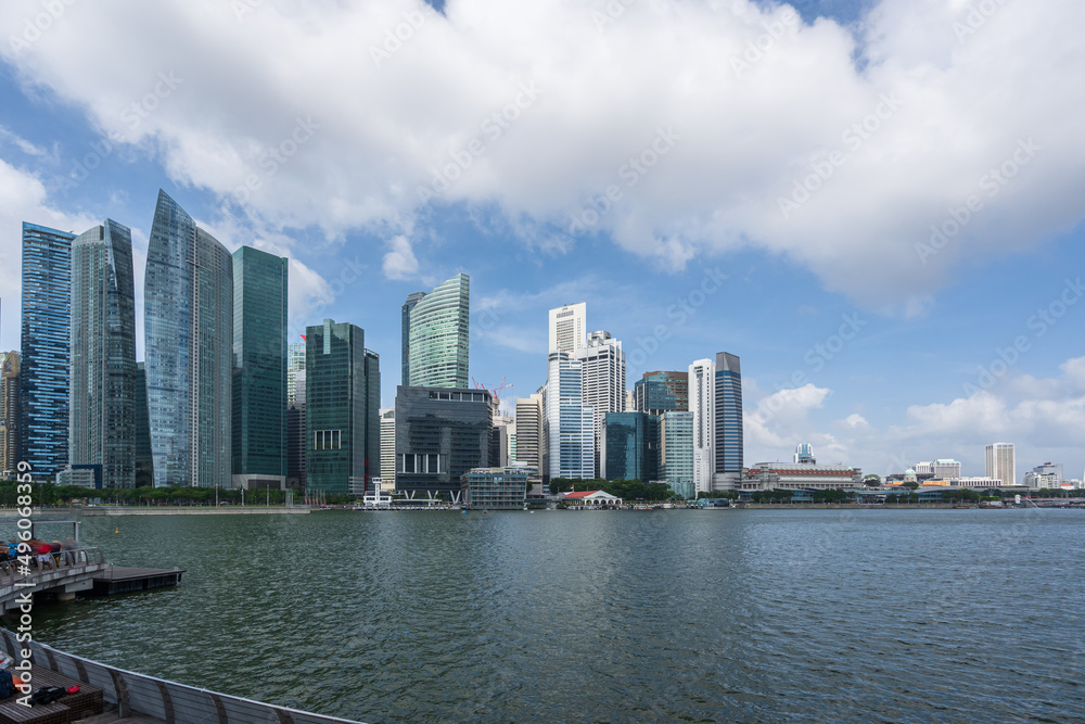 Naklejka premium panoramic city skyline in singapore