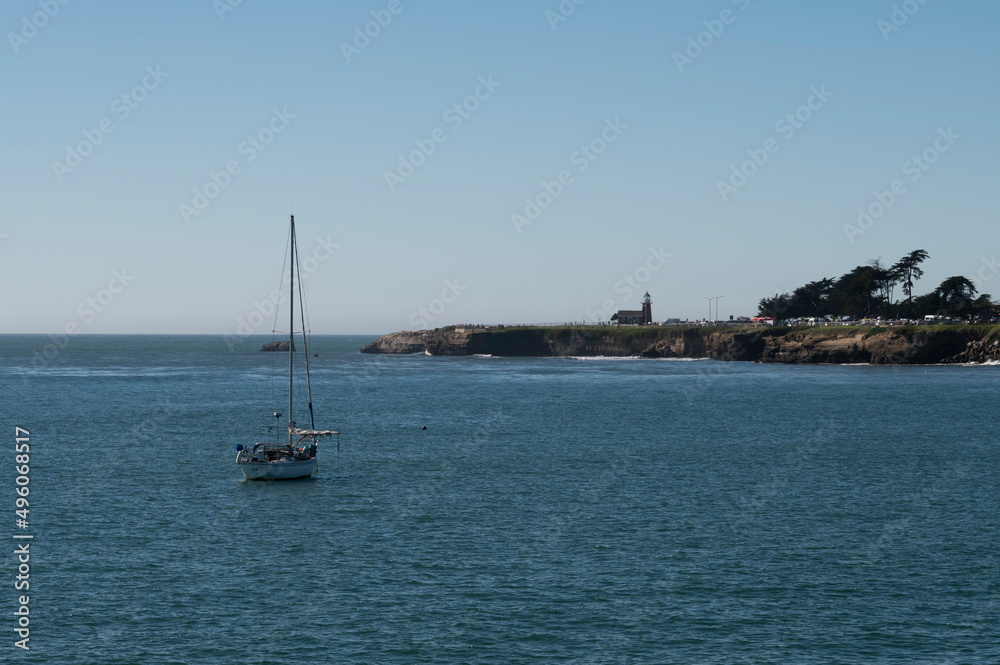 Lighthouse of Santa Cruz, California from Santa Cruz Wharf in the after noon