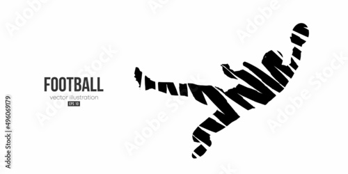 Abstract silhouette of a NFL american football player man in action isolated white background. Vector illustration