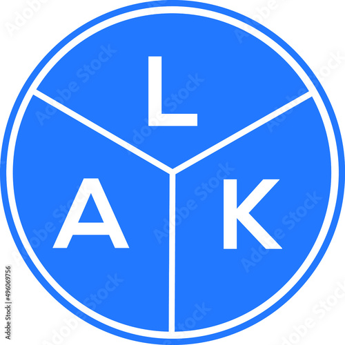 LAK letter logo design on white background. LAK  creative circle letter logo concept. LAK letter design.
