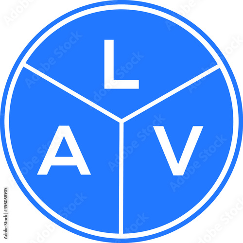 LAV letter logo design on white background. LAV  creative circle letter logo concept. LAV letter design.
 photo