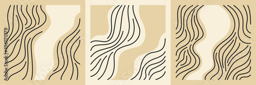 A set of modern backgrounds with abstract elements and dynamic shapes. Vector illustration.