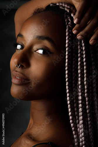 Beautiful african woman portrait. Ethiopian woman.